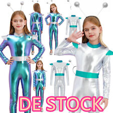 DE!Mädchen Astronaut Cosplay Glitzer Tüllrock Metallic Tanzkleid Space Kostüm