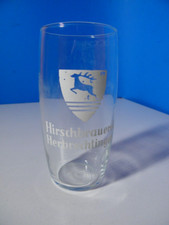 b)  Seltenes altes Bierglas * Hirschbrauerei Herbrechtingen * H= 12cm *