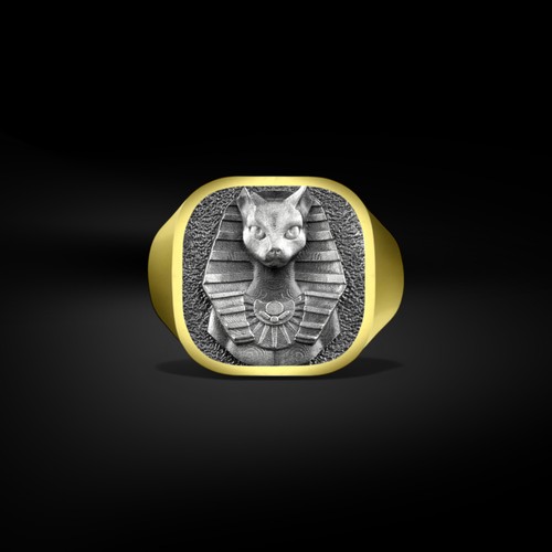 Sterling silber siegelring - silber,
