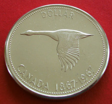 KANADA, CANADA 1 DOLLAR SILBER 1967 WILDGANS, GANS, IN MÜNZKAPSEL