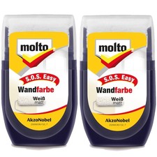 2x Molto SOS Easy Wandfarbe Farbroller weiß matt 30 ml