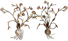 2 Wandleuchten Blumenmotiv