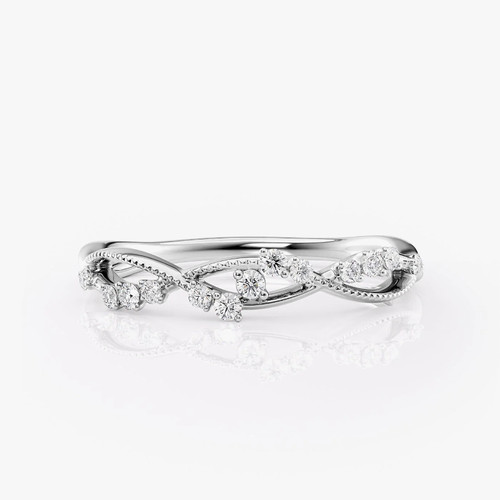 Damen 14k weißgold band - weißgold,