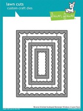 Lawn Fawn, lawn cuts/ Stanzschablone, reverse stitched scalloped rectangle windo