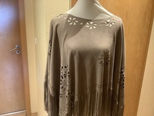 Poncho Velours Leder Beige Einheitsgrösse ???