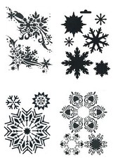 Schablone A4/A5 Schneeflocken Kristalle, zum Auftragen von Farbe Heike Schäfer