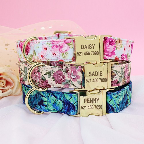Blumen hundehalsband mit namen - blumen,