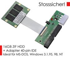 16GB IDE ZIF SSD SAMSUNG P-SSD1800 STOSSFESTE VANDAL KL. FESTPLATTE +IDE ADAPTER