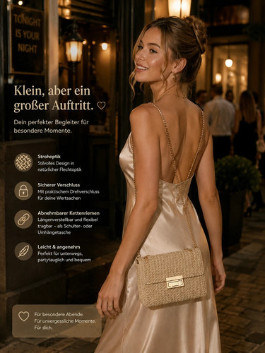 Geflochtene abendtasche - geflochtene,