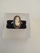 JUGENDSTIL SILBER  RING GEMME KAMEE 8x Markasiten ANTIKSCHMUCK