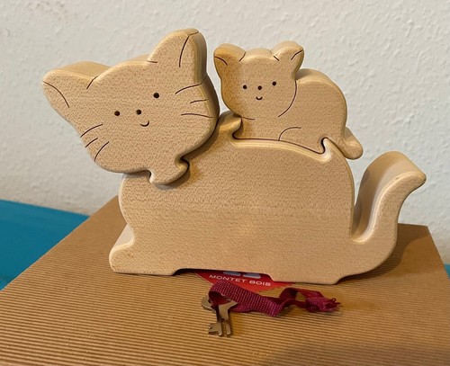 Sparschwein katze holzpuzzle - sparschwein,