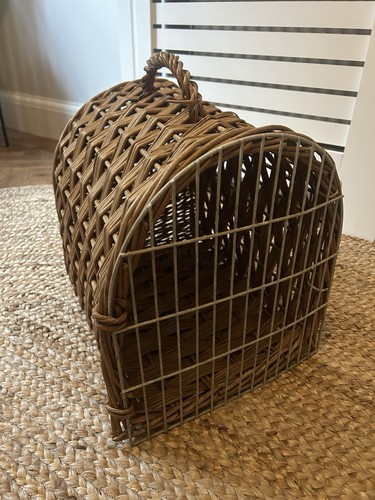 Vintage weidenkorb haustier - weidenkorb,