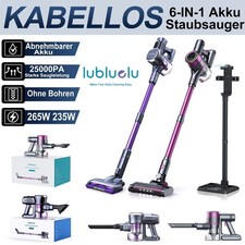 LUBLUELU 6-IN-1 OHNE BOHREN AKKU STAUBSAUGER KABELLOS BEUTELLOS 25KPA TIERHAARE