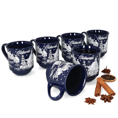 Glühweinbecher blau 2l - 6, 0,2l