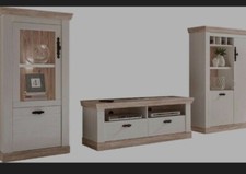 Wohnwand Florenz, Pinie Weiß, Trüffel