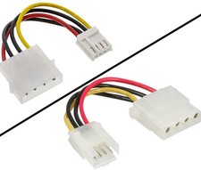 Inline Strom-Adapter PC intern 5,25" Molex   3,5" Stromversorgung Floppy Stecker