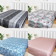 Tagesdecke Überwurf Bettüberwurf 220x240 Grau Blau Rosa Bordeaux Gesteppt warm