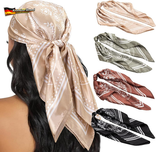 Kopftuch damen 90x90cm satin - damen,