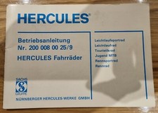 Betriebsanleitung Hercules Fahrräder Rennrad usw. Handbuch