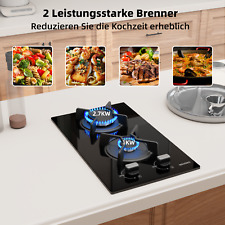 Gaskochfeld  Einbau Kochfeld Glas Autark Gaskocher 2 flammig Propan/LPG /Edrgas