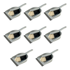 Sorex Kehrgarnitur Set Handfeger Kehrschaufel Kunststoff silber 8 STÜCK