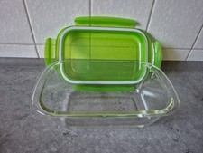 Lock & Lock Glas Schüssel für Backofen/ Mikrowelle/ Airfryer 1 Liter grün
