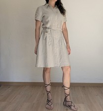 Shirtkleid 100 leinen beige - beige,