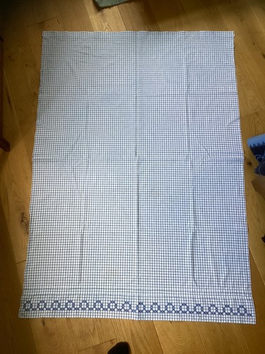 Alter vorhang blau karriert - vorhang,