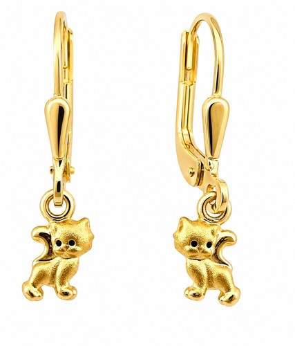 Ohrringe katze gold - katze, 333