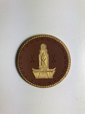 Porzellan Medaille Münze Meissen Die Toten führen zum Aufstieg Döbeln 1922