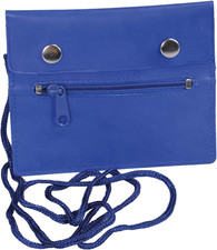 Brustbeutel Echt-Leder, blau