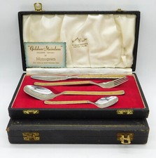 Vintage Monogramm Golden Edelstahl Exquisite Besteck Sets x 2 Verpackt 18ct
