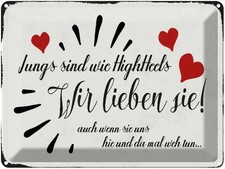 Blechschild 30x40 cm Jungs