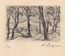 2 x Radierung o.J. Artur Arthur Degner Landschaft signiert und nummeriert