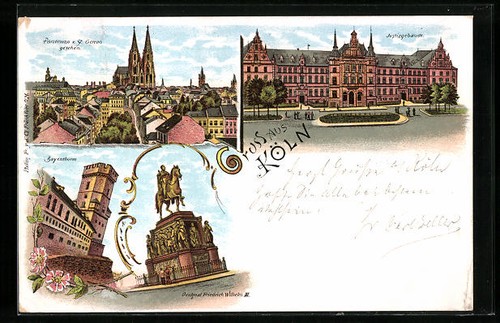 Lithographie köln panorama - lithographie,