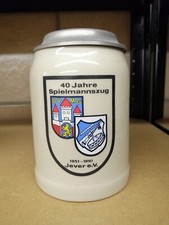 Jever Bierkrug Seidel Keramik Stein Rarität 0,5 l Spielmannszug Jever Deckel