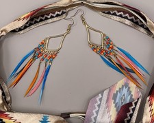 Handgemachte feder ohrringe - handgemachte,