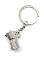 Schlüsselanhänger Kaffeekocher Filterkaffee Espresso Silber Anhänger Keychain