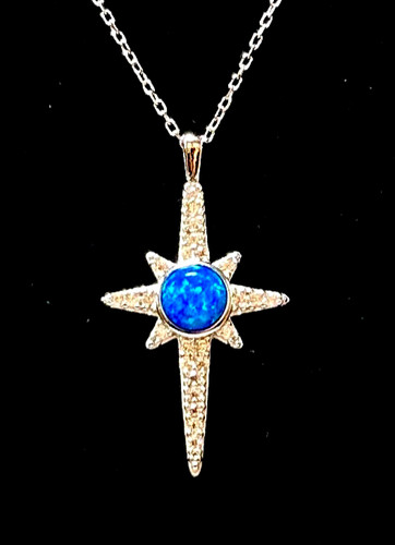 Opal polarstern halskette - opal,