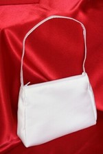 Mattsatin Brauttasche schlicht sehr helles creme ivory