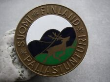 seltenes, Vintage SUOMI PALLASTUNTURI Emaille Auto Abzeichen LAPPLAND FINNLAND
