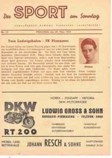 Fussball-Programmheft  52/53   Oberliga   FK Pirmasens - Tura Ludwigshafen