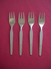 DDR Besteck ABS 910 Kreise Knopf 4 Kuchengabeln Kuchengabel 14,5 cm Edelstahl