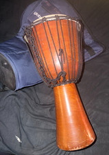 Djembe Afrikanische Trommel -  Fell Durchm. 26 cm/ H 60 cm/ gepolsterte Tasche