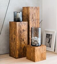 Rustikale Dekosäule, Holzsäule, Blumensäule, Zeitlose Holzdekoration, Weichholz.