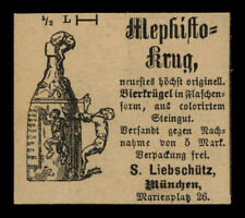 Alte Reklame Werbung 1887 Mephisto-Krug-Seidel S. Liebschütz München Bierkrug