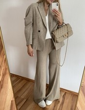❤️ NEU ZARA SPAIN VINTAGE 100% WOLLE JACKE BLAZER BEIGE PUFF ÄRMEL