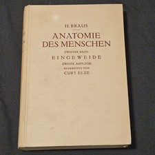 Anatomie Des Menschen Zweiter Band Zweite Auflage H.Braus 1934 Buch Deutsch