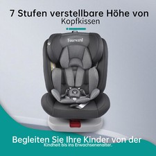 Kinderautositz Ruheposition Gruppe 0+1/2/3 | 9-36kg ISOFIX LATCH 0-12 Schwarz