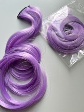 2x Clip-in Extensions Strähne Haarverlängerung Haarteil Gelockt Lila